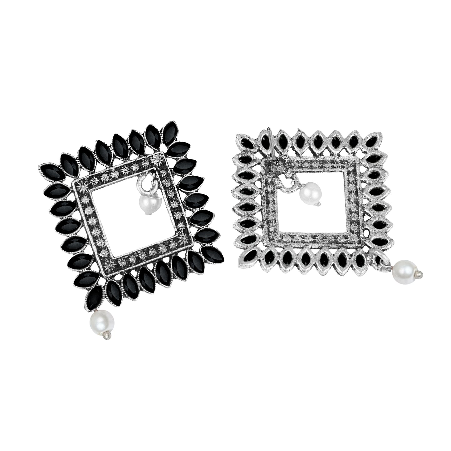 Sass Stone stud earrings (Black)
