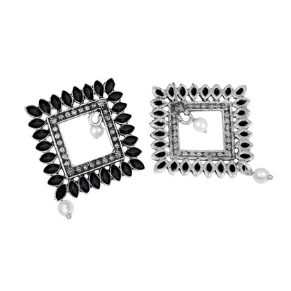 Sass Stone stud earrings (Black)