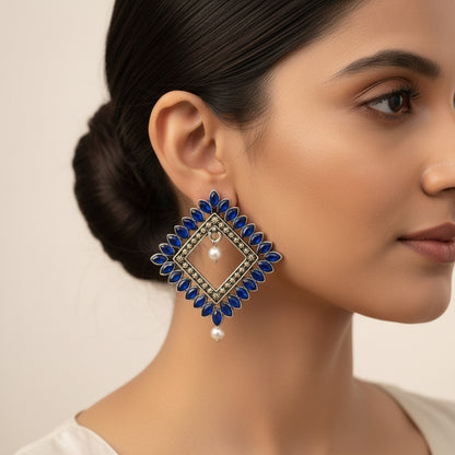 Sass Stone stud earrings (Blue)