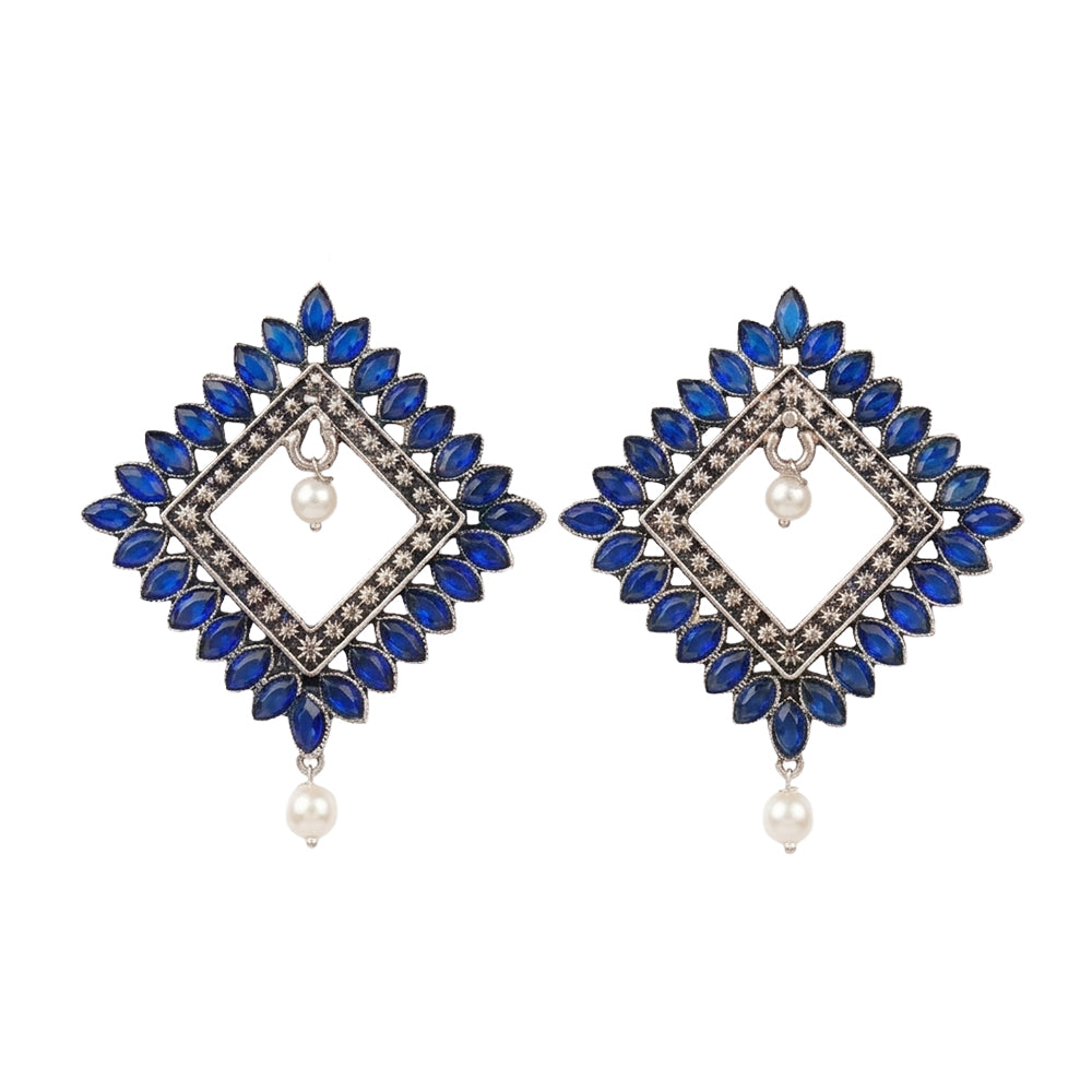Sass Stone stud earrings (Blue)
