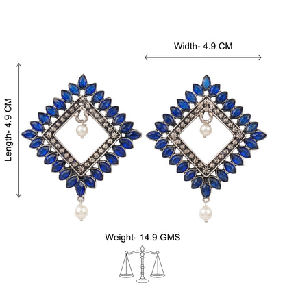 Sass Stone stud earrings (Blue)