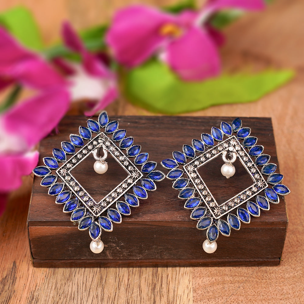Sass Stone stud earrings (Blue)