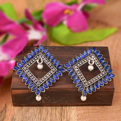 Sass Stone stud earrings (Blue)
