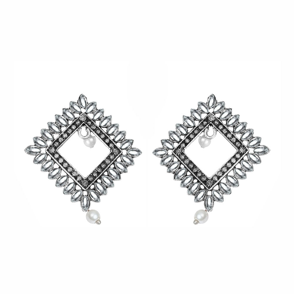 Sass Stone stud earrings (White)