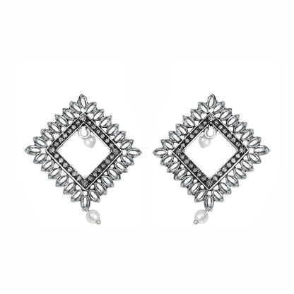 Sass Stone stud earrings (White)