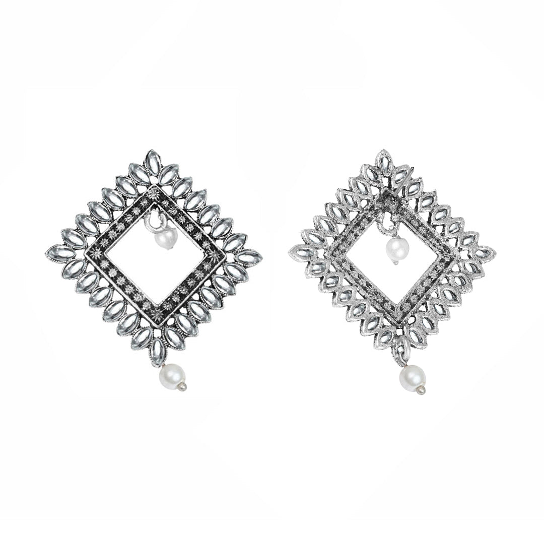 Sass Stone stud earrings (White)