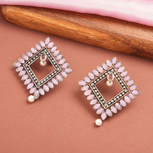 Sass Stone stud earrings (Baby Pink)