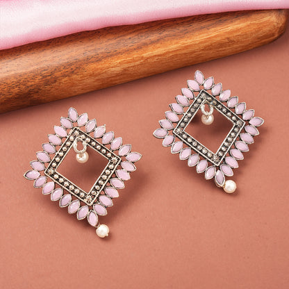 Sass Stone stud earrings (Baby Pink)