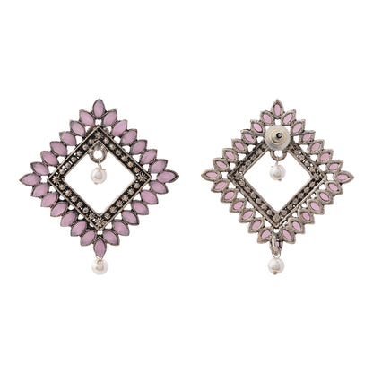 Sass Stone stud earrings (Baby Pink)