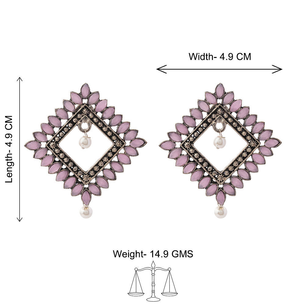 Sass Stone stud earrings (Baby Pink)
