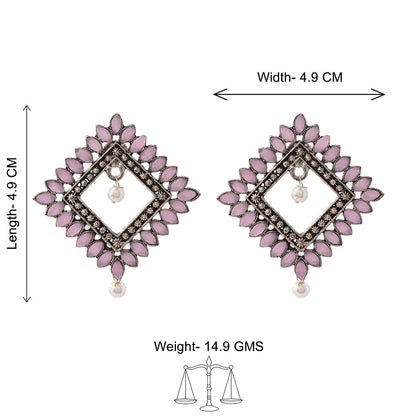 Sass Stone stud earrings (Baby Pink)
