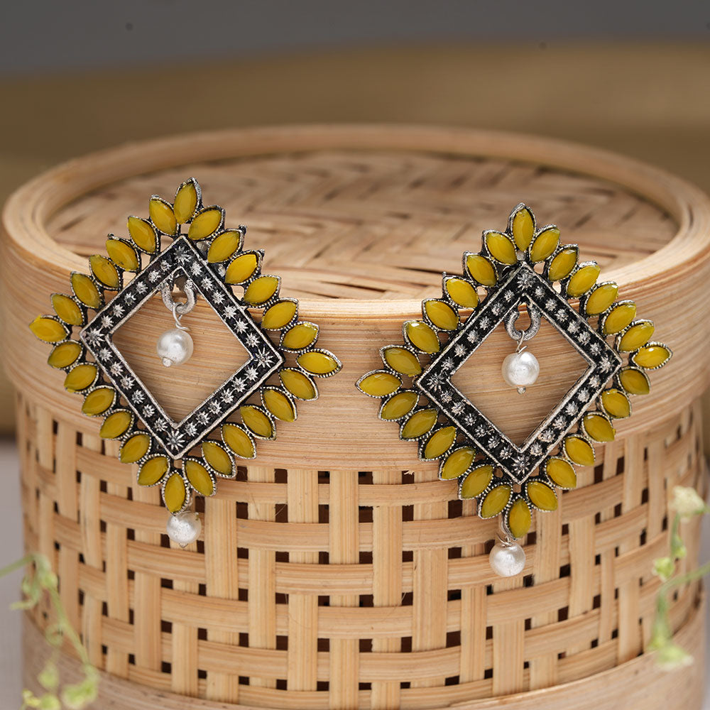 Sass Stone stud earrings (Yellow)