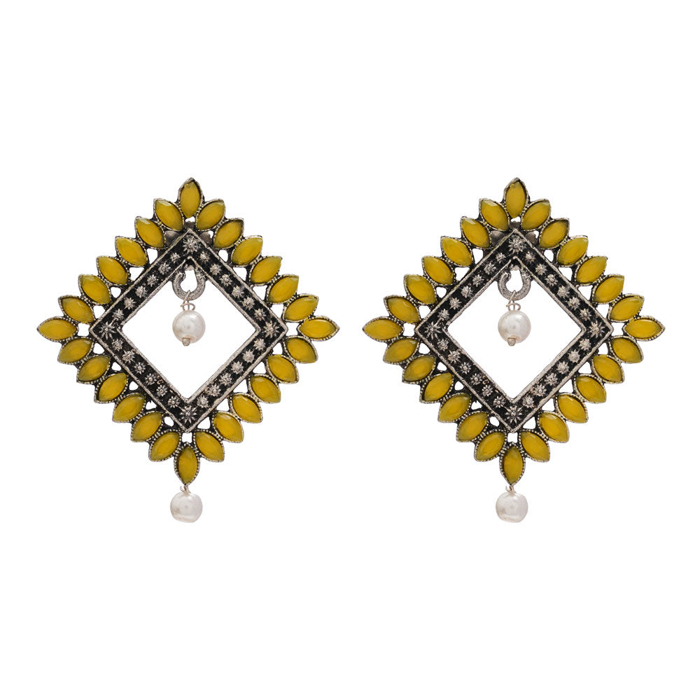Sass Stone stud earrings (Yellow)