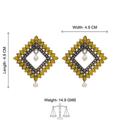 Sass Stone stud earrings (Yellow)