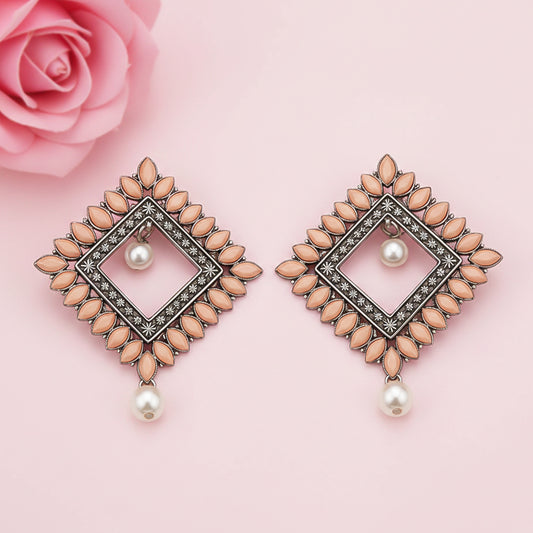 Sass Stone stud earrings (Light Orange)