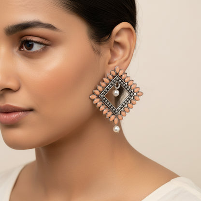 Sass Stone stud earrings (Light Orange)