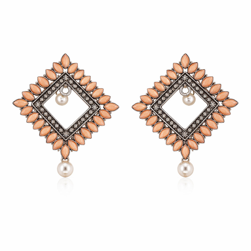 Sass Stone stud earrings (Light Orange)
