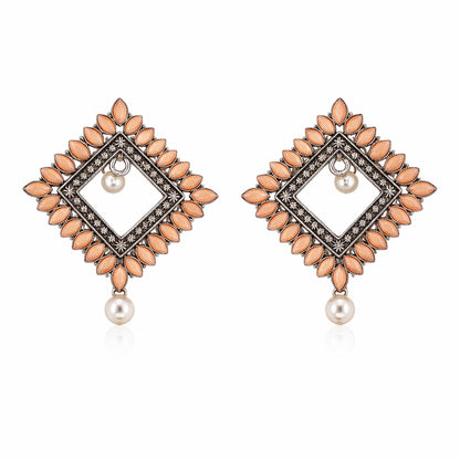Sass Stone stud earrings (Light Orange)