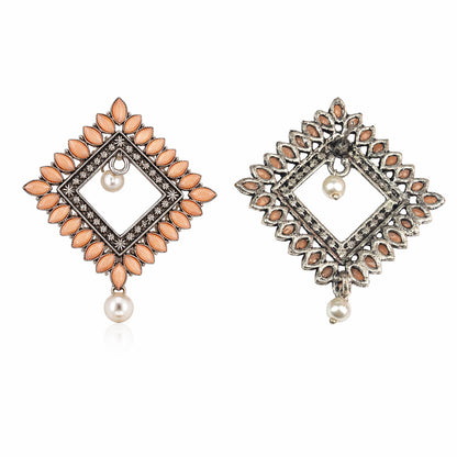 Sass Stone stud earrings (Light Orange)