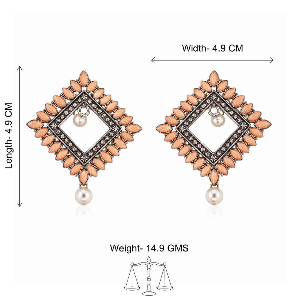 Sass Stone stud earrings (Light Orange)