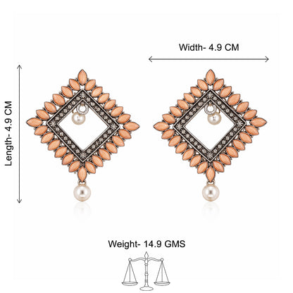 Sass Stone stud earrings (Light Orange)