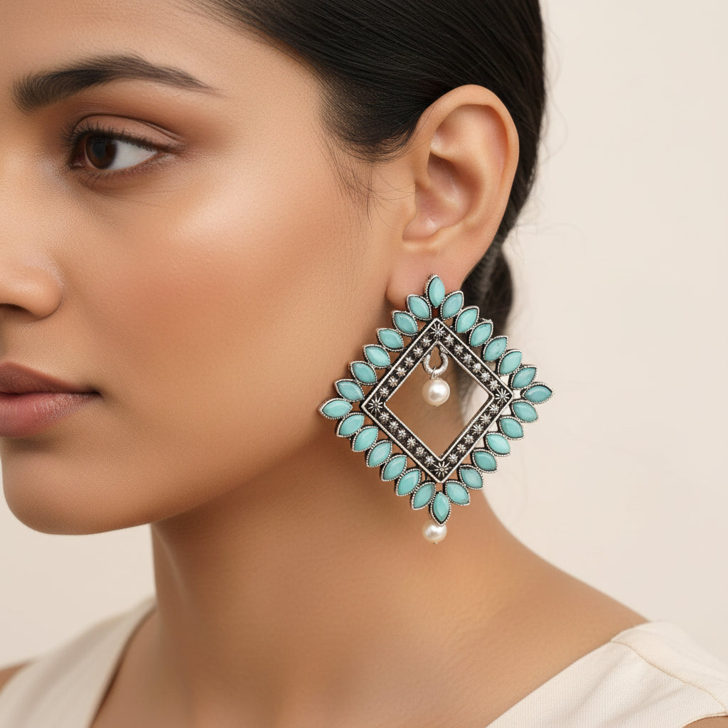 Sass Stone stud earrings (Mint)