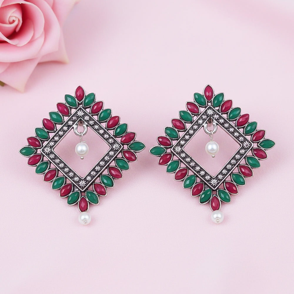 Sass Stone stud earrings (Multicolored)