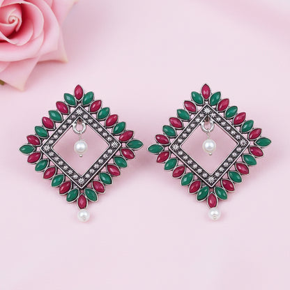 Sass Stone stud earrings (Multicolored)