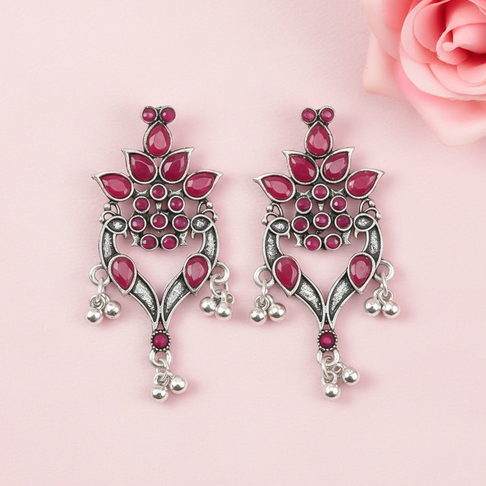 Tint and Twinkle danglers earrings (Red)