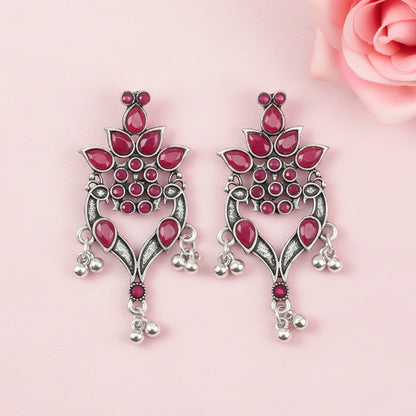 Tint and Twinkle danglers earrings (Red)