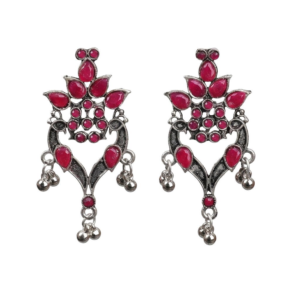 Tint and Twinkle danglers earrings (Red)