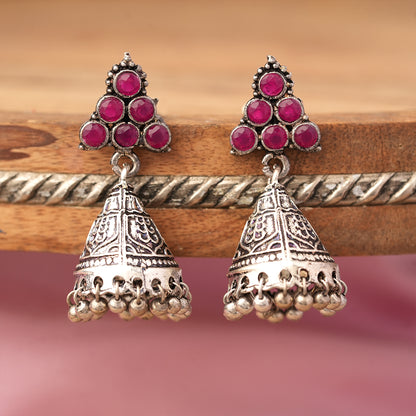 I-conical hanging Jhumki earrings (Red)
