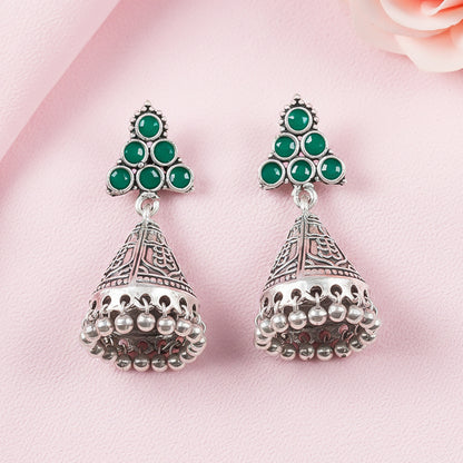 I-conical hanging Jhumki earrings (Green)