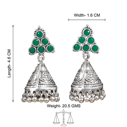 I-conical hanging Jhumki earrings (Green)
