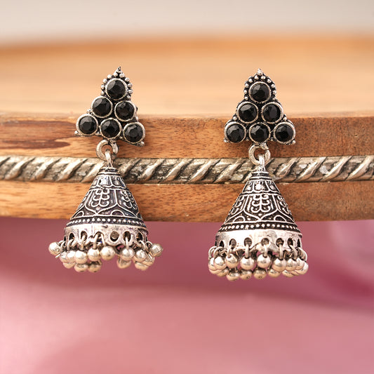 I-conical hanging Jhumki earrings (Black)