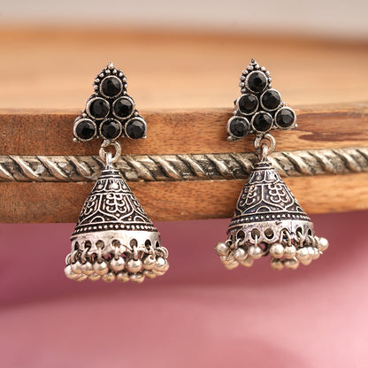 I-conical hanging Jhumki earrings (Black)