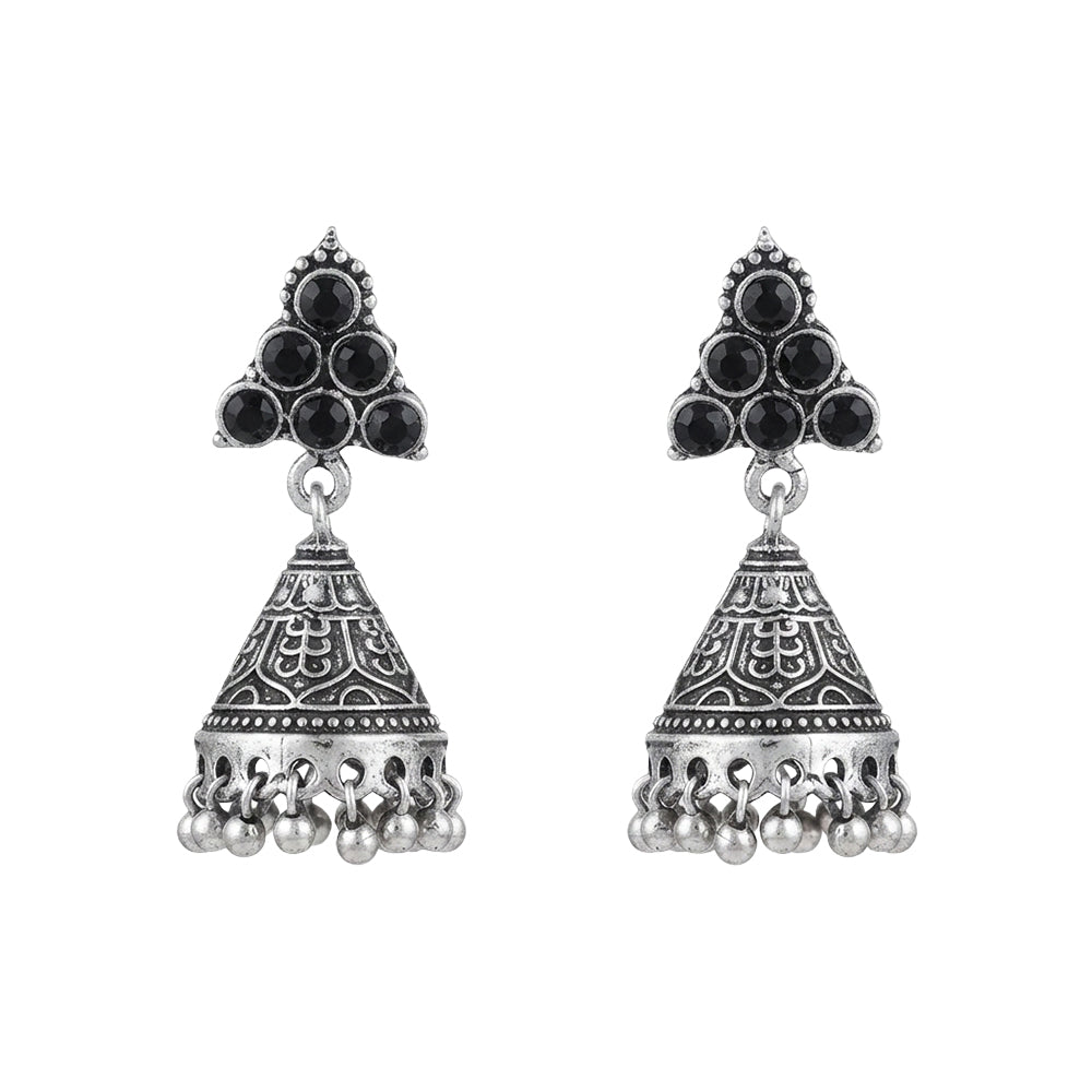I-conical hanging Jhumki earrings (Black)