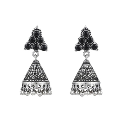 I-conical hanging Jhumki earrings (Black)