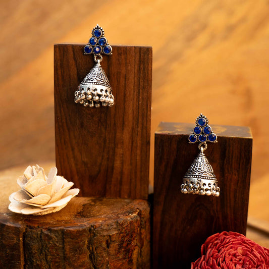 I-conical hanging Jhumki earrings (Blue)
