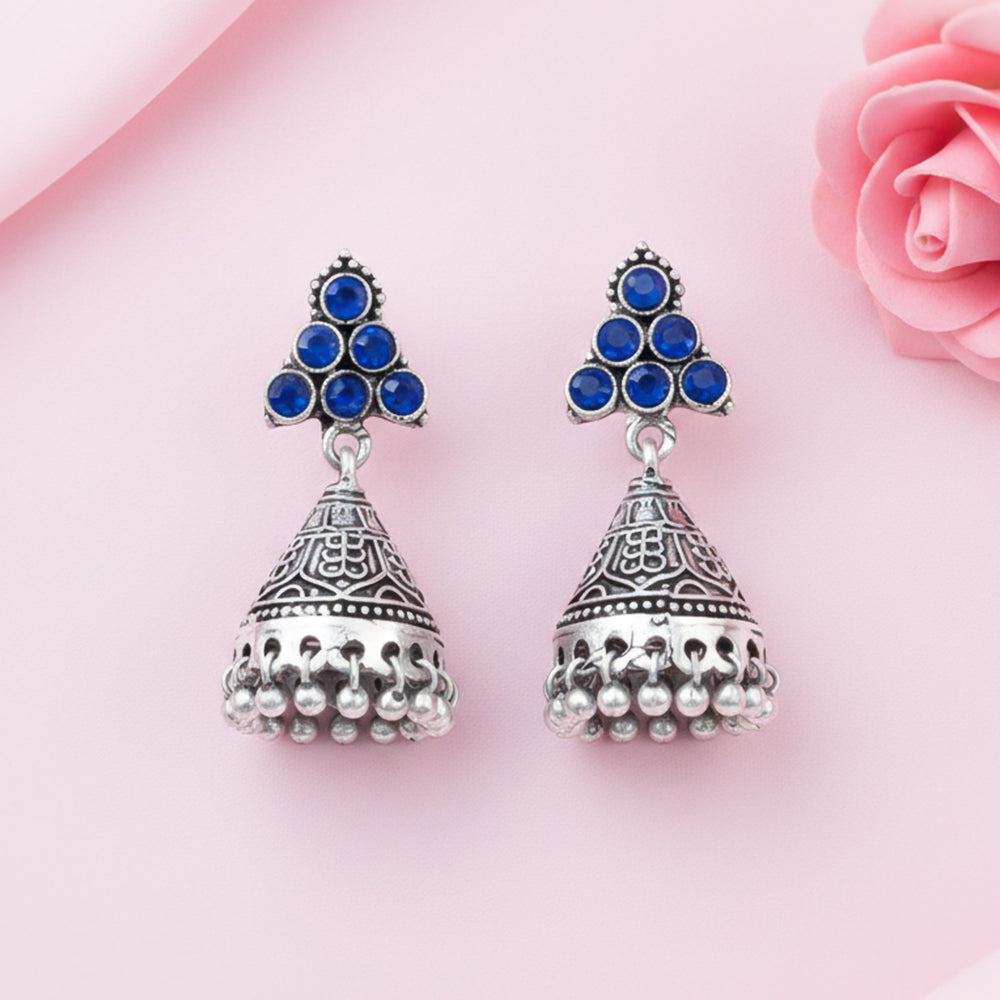 I-conical hanging Jhumki earrings (Blue)