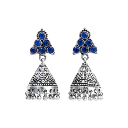 I-conical hanging Jhumki earrings (Blue)