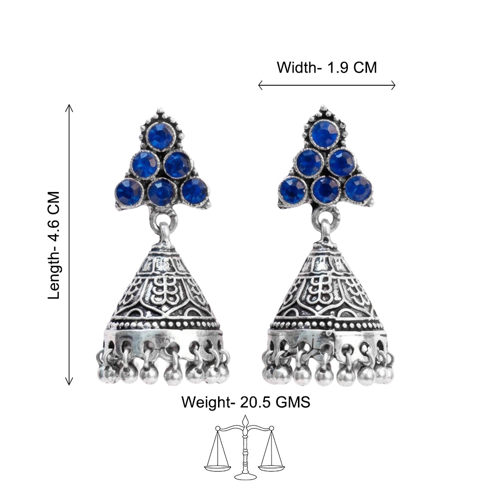 I-conical hanging Jhumki earrings (Blue)
