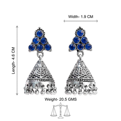 I-conical hanging Jhumki earrings (Blue)