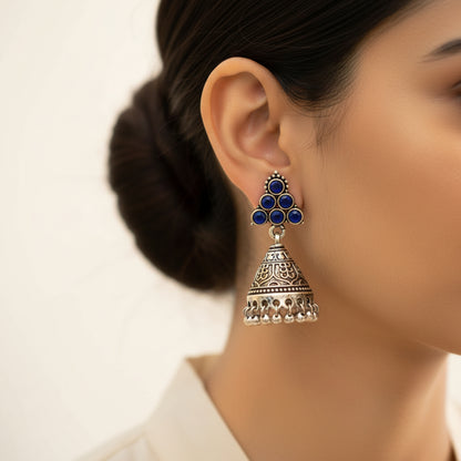 I-conical hanging Jhumki earrings (White)