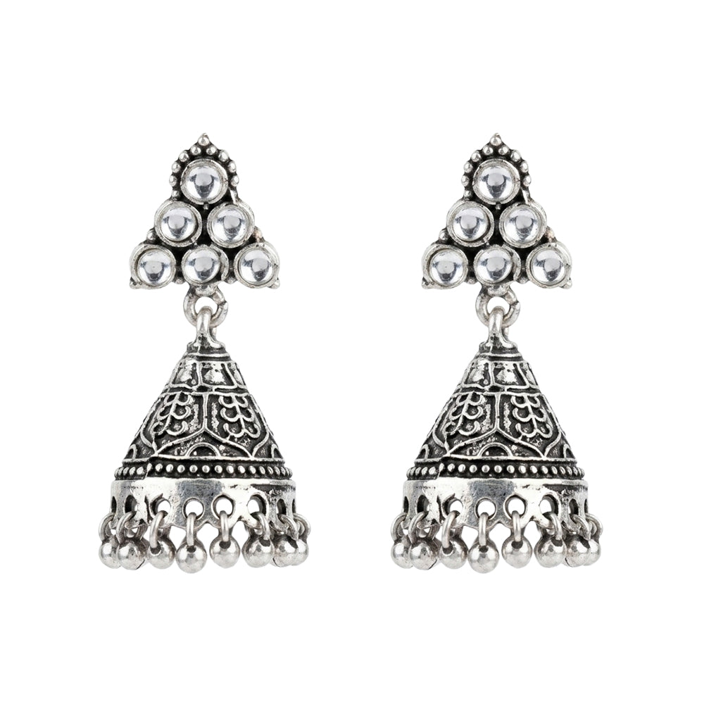 I-conical hanging Jhumki earrings (White)