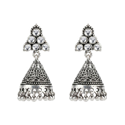 I-conical hanging Jhumki earrings (White)