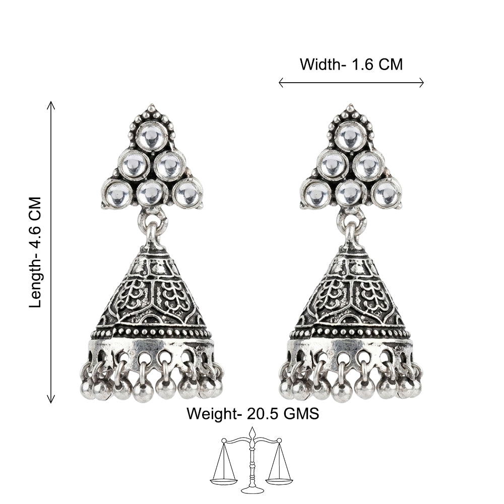 I-conical hanging Jhumki earrings (White)