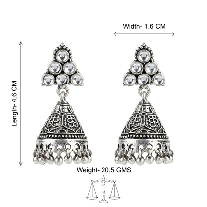 I-conical hanging Jhumki earrings (White)
