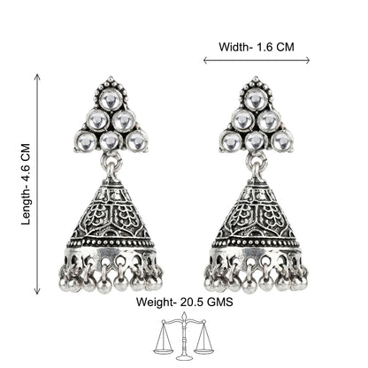Peacock glow stone studded dangler & I-conical hanging Jhumki Combo set