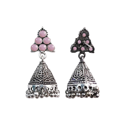 I-conical hanging Jhumki earrings (Baby Pink)
